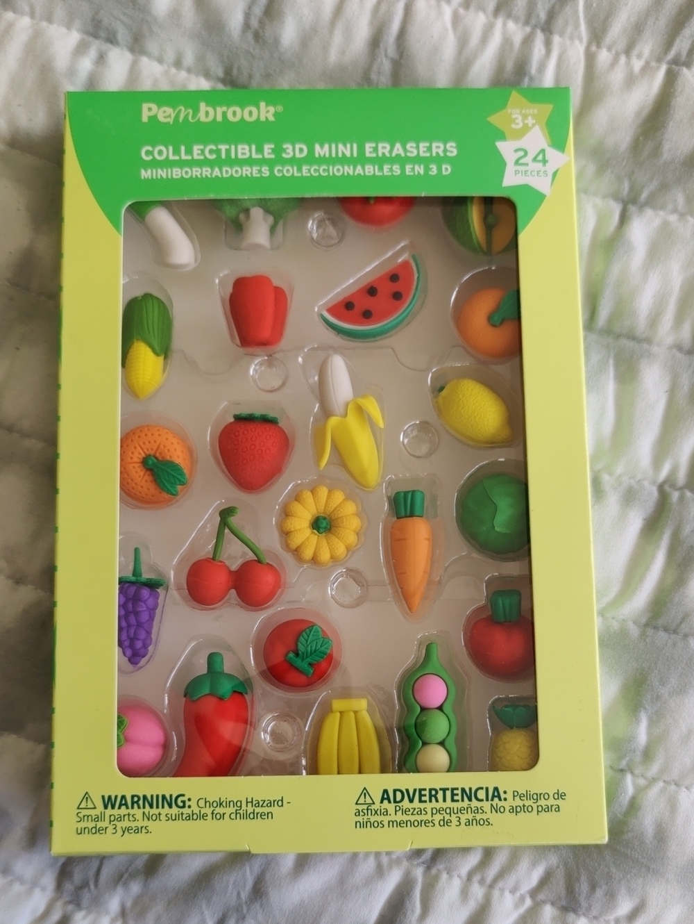 New!Collectible 3D Mini Erasers Y2K Development Fine Motor Fruits/Veg Vintage In